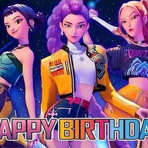 Vibrant Birthday Banner Demon K Pop Hunter